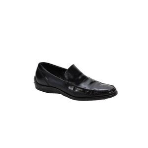 Tods Men's Round Toe Leather Slip-On Loafers Shoes Black Size 7.5